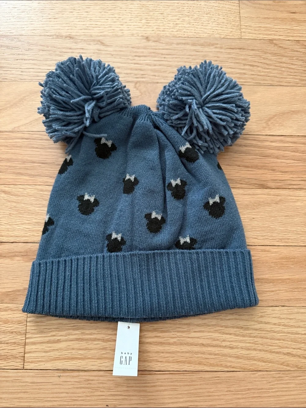 GAP Disney size S/M Blue Double Pom Kids Knit Hat